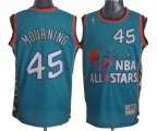 Miami Heat #45 Alonzo Mourning Authentic Light Blue 1996 All Star Throwback Basketball Jersey