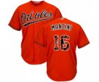 Baltimore Orioles #16 Trey Mancini Authentic Orange Team Logo Fashion Cool Base Baseball Jersey