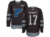 Adidas St. Louis Blues #17 Jaden Schwartz Black 1917-2017 100th Anniversary Stitched NHL Jersey