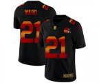 Cleveland Browns #21 Denzel Ward Black Red Orange Stripe Vapor Limited NFL Jersey