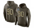 Tennessee Titans #90 DaQuan Jones Green Salute To Service Pullover Hoodie
