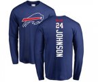 Buffalo Bills #24 Taron Johnson Royal Blue Backer Long Sleeve T-Shirt