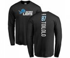 Detroit Lions #87 Levine Toilolo Black Backer Long Sleeve T-Shirt