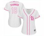 Women's St. Louis Cardinals #18 Mike Shannon Replica White Fashion Cool Base Baseball Jersey