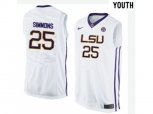 Youth LSU Tigers Ben Simmons #25 College Basketball Elite Jersey - White