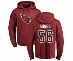 Arizona Cardinals #56 Terrell Suggs Maroon Name & Number Logo Pullover Hoodie