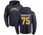 Los Angeles Chargers #75 Michael Schofield Navy Blue Name & Number Logo Pullover Hoodie