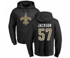 New Orleans Saints #57 Rickey Jackson Black Name & Number Logo Pullover Hoodie