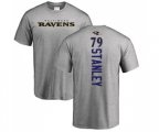 Baltimore Ravens #79 Ronnie Stanley Ash Backer T-Shirt