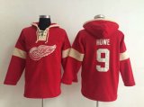 Detroit Red Wings #9 Gordie Howe Red-Cream Pullover Hooded