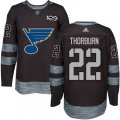 St. Louis Blues #22 Chris Thorburn Authentic Black 1917-2017 100th Anniversary NHL Jersey