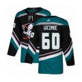 Anaheim Ducks #60 Jackson Lacombe Authentic Black Teal Alternate Hockey Jersey