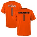 Chicago Bears Justin Fields Orange Mainliner Name & Number T-Shirt