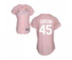 Women's St. Louis Cardinals #45 Bob Gibson Replica Pink Fashion Baseball Jersey