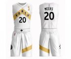 Toronto Raptors #20 Jodie Meeks Swingman White 2019 Basketball Finals Champions Suit Jersey - City Edition