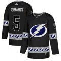 Tampa Bay Lightning #5 Dan Girardi Authentic Black Team Logo Fashion NHL Jersey