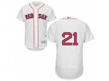 Boston Red Sox #21 Roger Clemens White Flexbase Authentic Collection MLB Jersey