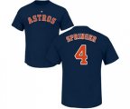 Houston Astros #4 George Springer Navy Blue Name & Number T-Shirt