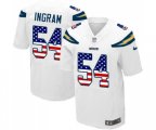 Los Angeles Chargers #54 Melvin Ingram Elite White Road USA Flag Fashion Football Jersey