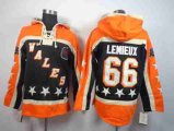 Pittsburgh Penguins #66 Mario Lemieux orange-black[pullover hooded sweatshirt
