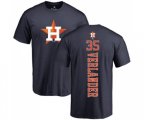 Houston Astros #35 Justin Verlander Navy Blue Backer T-Shirt