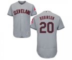 Cleveland Indians #20 Eddie Robinson Grey Flexbase Authentic Collection Baseball Jersey