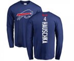 Buffalo Bills #4 Stephen Hauschka Royal Blue Backer Long Sleeve T-Shirt