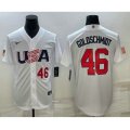 USA Baseball #46 Paul Goldschmidt Number 2023 White World Baseball Classic Stitched Jerseys