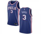 Philadelphia 76ers #3 Dana Barros Swingman Blue Road NBA Jersey - Icon Edition