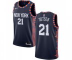 New York Knicks #21 Damyean Dotson Swingman Navy Blue Basketball Jersey - 2018-19 City Edition
