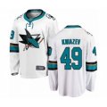 San Jose Sharks #49 Artemi Kniazev Fanatics Branded White Away Breakaway Hockey Jersey
