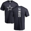 Dallas Cowboys #51 Jihad Ward Navy Blue Backer T-Shirt