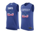 2016 US Flag Fashion Men's Kentucky Wildcats Anthony Davis #23 College Basketball Jersey - Royal Blue