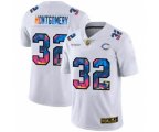 Chicago Bears #32 David Montgomery White Multi-Color 2020 Football Crucial Catch Limited Football Jersey