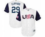 USA Baseball #29 Tyler Clippard White 2017 World Baseball Classic Replica Team Jersey