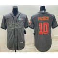Kansas City Chiefs #10 Isiah Pacheco Grey With Super Bowl LVII Patch Cool Base Stitched Baseball Jersey