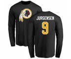Washington Redskins #9 Sonny Jurgensen Black Name & Number Logo Long Sleeve T-Shirt