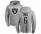 Oakland Raiders #6 A.J. Cole Ash Name & Number Logo Pullover Hoodie