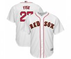 Boston Red Sox #27 Carlton Fisk Replica White 2019 Gold Program Cool Base Baseball Jersey