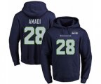 Seattle Seahawks #28 Ugo Amadi Navy Blue Name & Number Pullover Hoodie