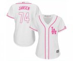 Women's Los Angeles Dodgers #74 Kenley Jansen Authentic White Fashion Cool Base Baseball Jersey