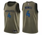 Minnesota Timberwolves #4 Jaylen Nowell Swingman Green Salute to Service Basketball Jersey