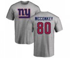 New York Giants #80 Phil McConkey Ash Name & Number Logo T-Shirt