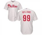 Philadelphia Phillies #99 Mitch Williams Replica White Red Strip Home Cool Base Baseball Jersey