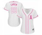 Women's Los Angeles Angels of Anaheim #29 Rod Carew Replica White Fashion Cool Base Baseball Jersey