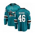 San Jose Sharks #46 Nicolas Meloche Fanatics Branded Teal Green Home Breakaway Hockey Jersey