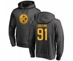 Pittsburgh Steelers #91 Kevin Greene Ash One Color Pullover Hoodie