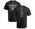Oakland Raiders #12 Zay Jones Black Backer T-Shirt