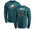 Philadelphia Eagles #94 Josh Sweat Green Name & Number Logo Long Sleeve T-Shirt