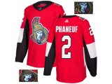 Adidas Ottawa Senators #2 Dion Phaneuf Red Home Authentic Fashion Gold Stitched NHL Jersey